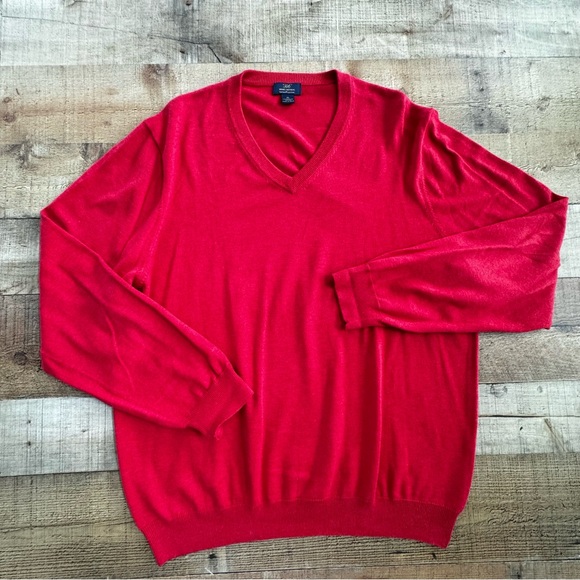 Brooks Brothers 346 Pullover V Neck Sweater 100% Supima Cotton XLARGE Red
